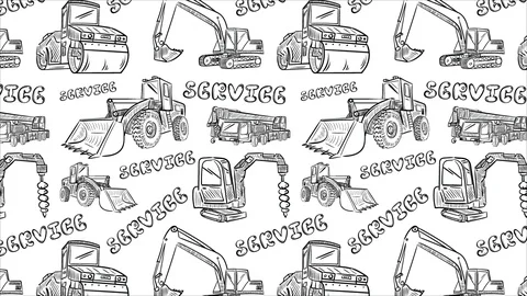 Service machines on white background Stock Footage 122361789