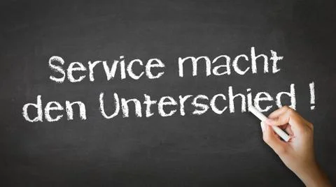 Service makes the difference chalk illustration (in german) Stockillustratie