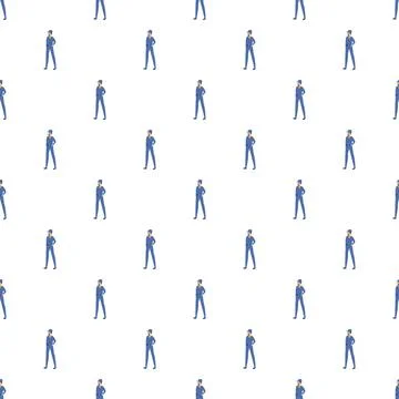 Service man in uniform seamless pattern tiling Stock Illustration
