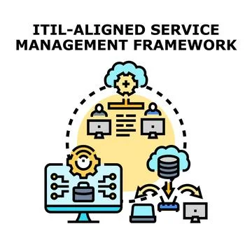 Service management framework implementing cloud technology concept Stockillustratie