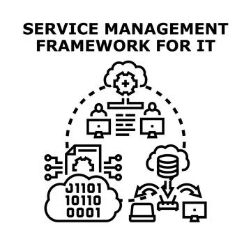 Service management framework for it operations Illustrazione stock