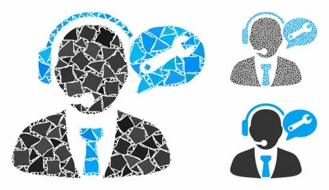 Service manager message Composition Icon of Irregular Elements Stock Illustration