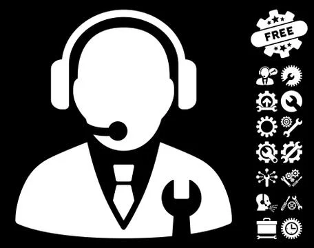 Service Manager Vector Icon with Tools Bonus Illustrazione stock