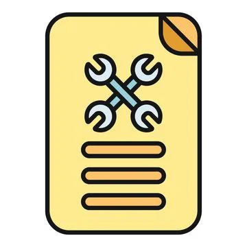 Service manual document with crossed wrenches icon Stock Illustration