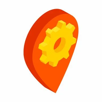 Service map marker isometric 3d icon Stock Illustration