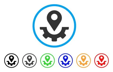 Service Map Marker Rounded Icon Stock Illustration