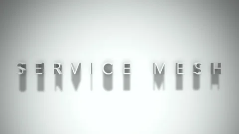 Service mesh 3D title animation with shadows on a white background Stock Footage 297857575