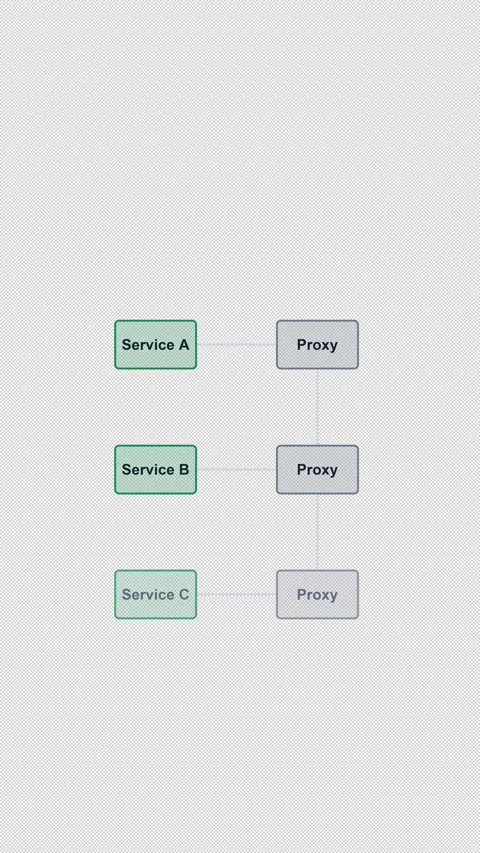 Service Mesh Clean No Text System Architecture Diagram 4K Vertical 9x16 Light Stock Footage 339519054
