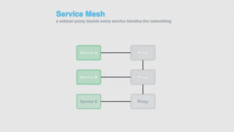 Service Mesh Labeled System Architecture Diagram Animation Alpha 4K Stockbeeldmateriaal 339517972
