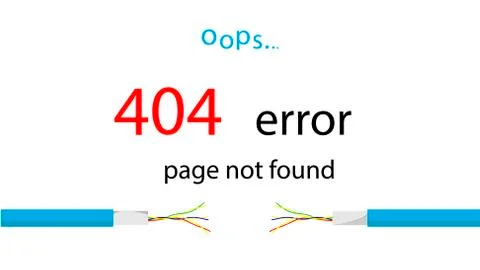 Service message on the site. Error 404 - Page not found. Illustration of a da Stock Illustration