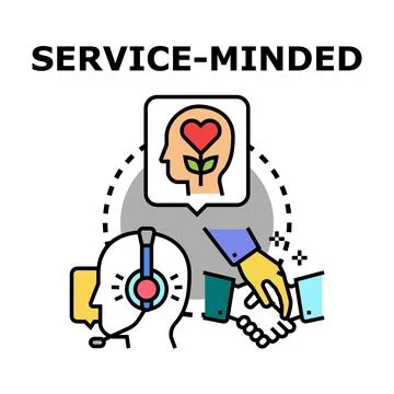 Service minded customer support creating excellent client relations Stock Illustration