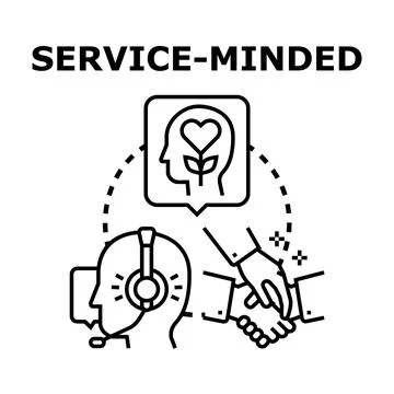 Service minded customer support creating excellent client relations Stock Illustration