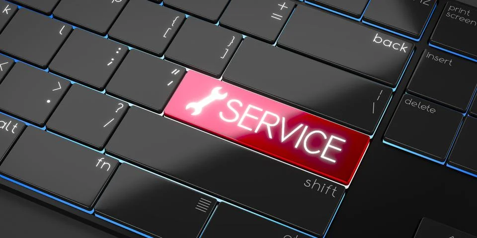 Service - modern computer keyboard - 3D illustration Stock Illustration
