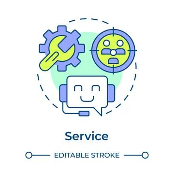 Service multi color concept icon Stock Illustration