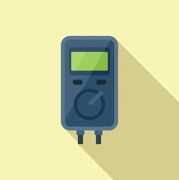 Service multimeter icon flat vector. Phone broken Illustrazione stock