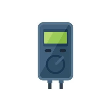 Service multimeter icon flat vector. Phone broken Stock Illustration