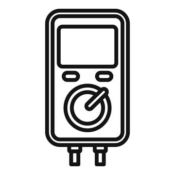 Service multimeter icon outline vector. Phone broken Stock Illustration