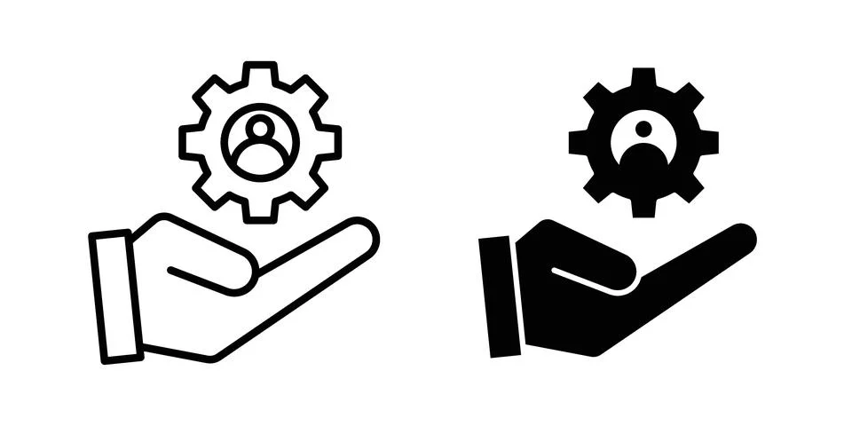 Service offer icon vector concepts, line and silhouette style Stock Illustration