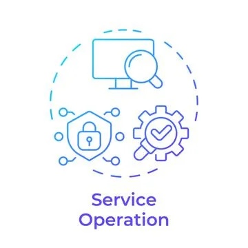 Service operation blue gradient concept icon Stock Illustration