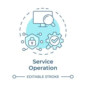 Service operation soft blue concept icon Stock Illustration
