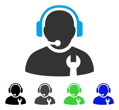 Service Operator Flat Icon Illustrazione stock
