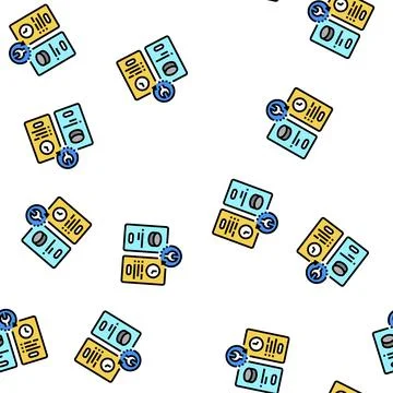 Service options vector seamless pattern Stock Illustration