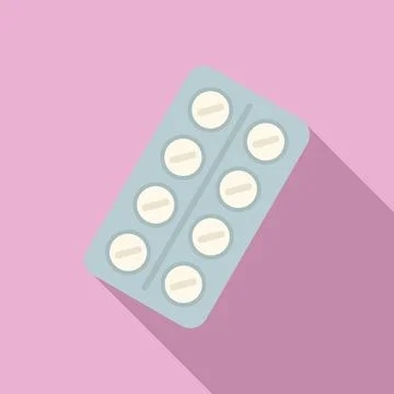 Service pills sick icon flat vector. Domestic feline Stock Illustration