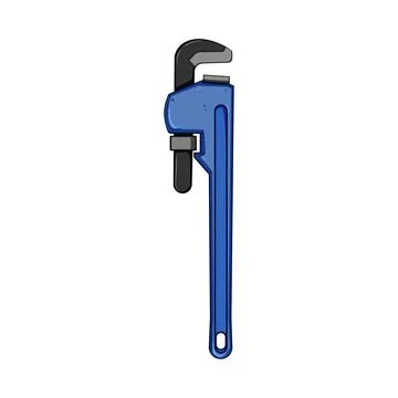 Service pipe wrench cartoon vector illustration Stock Illustration
