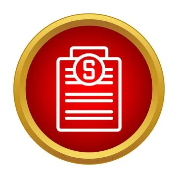 Service plan document icon button on red circle Illustration