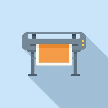 Service plotter icon flat vector. Digital print Ilustración de archivo