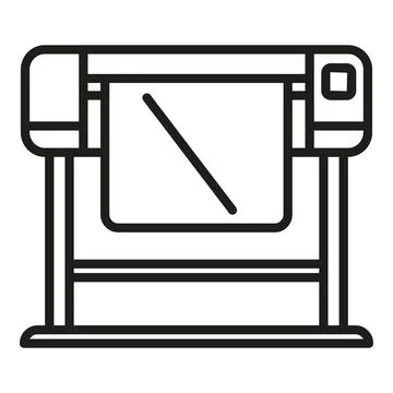 Service plotter icon outline vector. Digital printer Ilustración de archivo