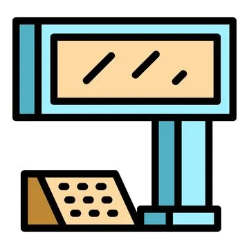 Service pos terminal icon vector flat Stock Illustration