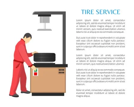 Service Poster Working Process Vector Illustration Stock Illustration