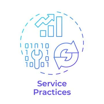 Service practices blue gradient concept icon Illustrazione stock