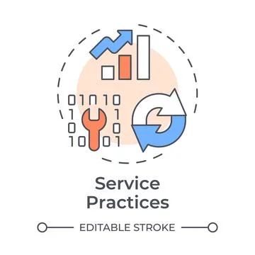 Service practices multi color concept icon Illustrazione stock