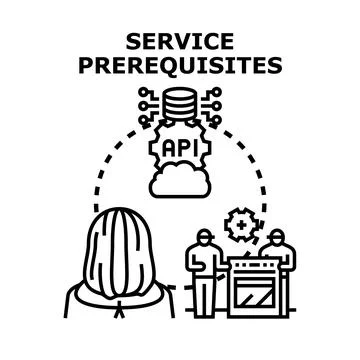 Service prerequisites for software api development and integration Stock Illustration