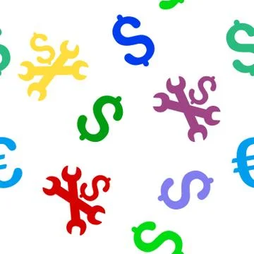 Service Price Flat Vector Seamless Pattern Stock Illustration