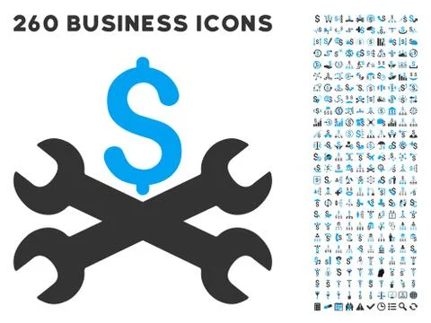Service Price Icon with Flat Vector Set Illustrazione stock