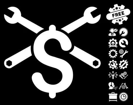 Service Price Vector Icon with Tools Bonus Stock Illustration
