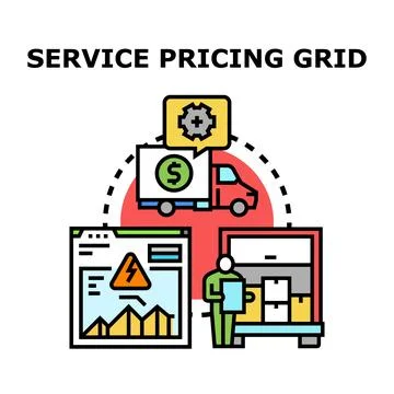Service pricing grid concept for business management Stock Illustration
