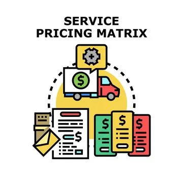 Service pricing matrix with delivery options and costs 스톡 일러스트