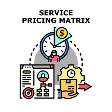 Service pricing matrix representing business strategy and cost management Stock Illustration
