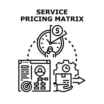 Service pricing matrix representing business strategy and cost management 스톡 일러스트