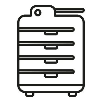 Service printer icon outline vector. Digital print Illustrazione stock