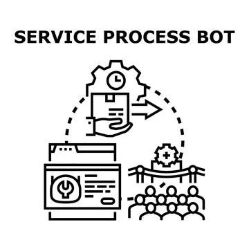 Service process bot automating business customer support 스톡 일러스트