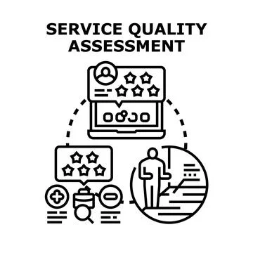 Service quality assessment data and customer feedback Stock Illustration