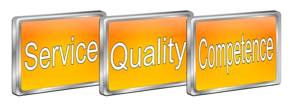 Service Quality Competence Button Illustrazione stock