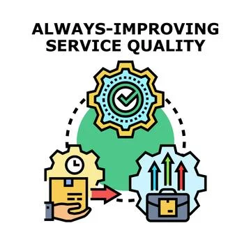 Service quality improving through continuous process management Stock Illustration
