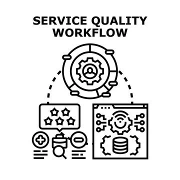 Service quality workflow process management vector illustration Stockillustratie