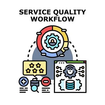Service quality workflow process management vector illustration Stock Illustration
